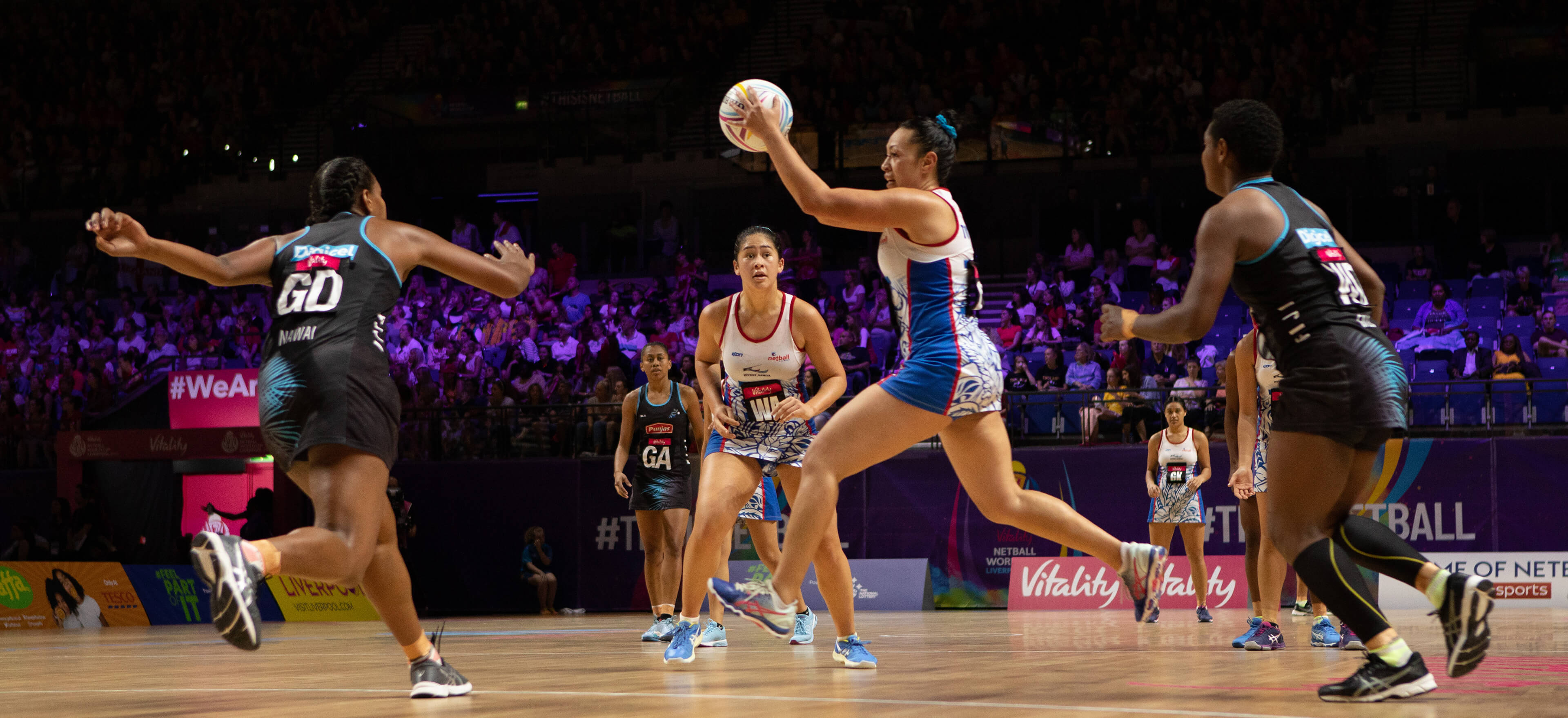 Netball game in action