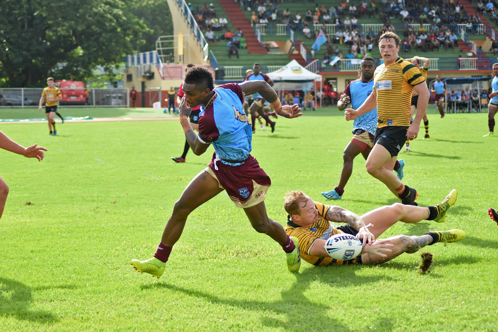 NRL game in action