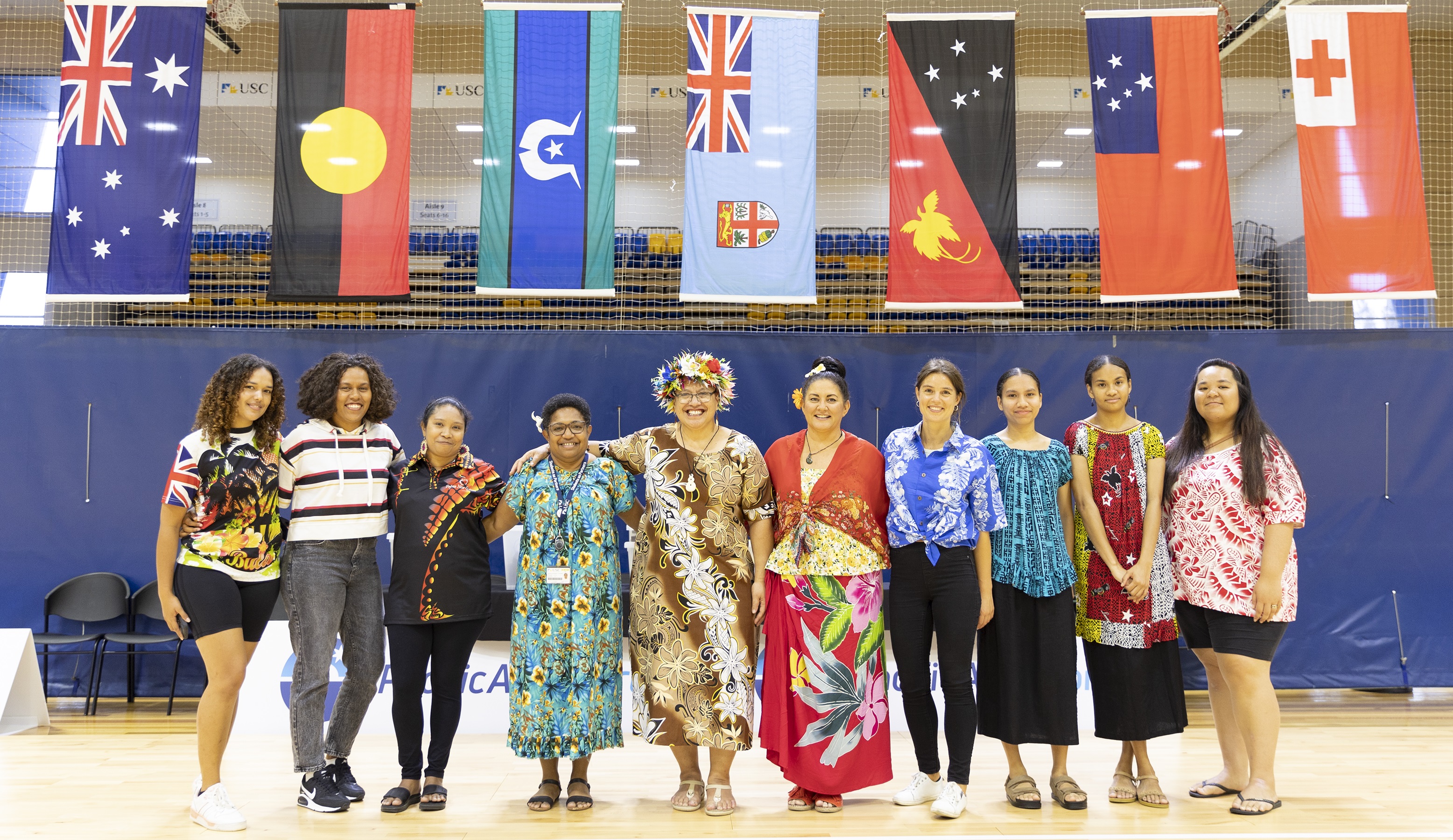Pacific Netball Captains in Traditional Dress