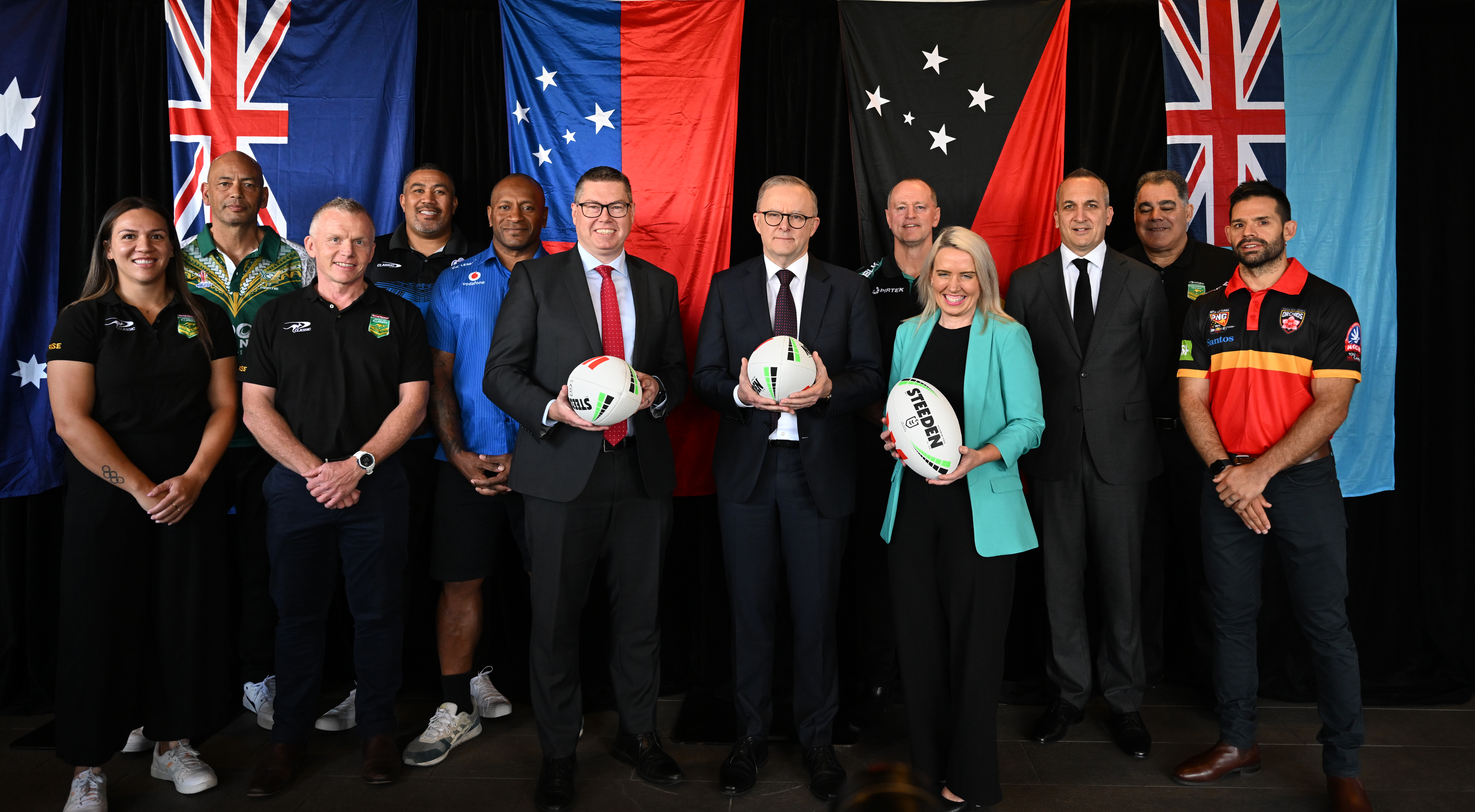 Prime Minister Anthony Albanese launching the Pacific Championships