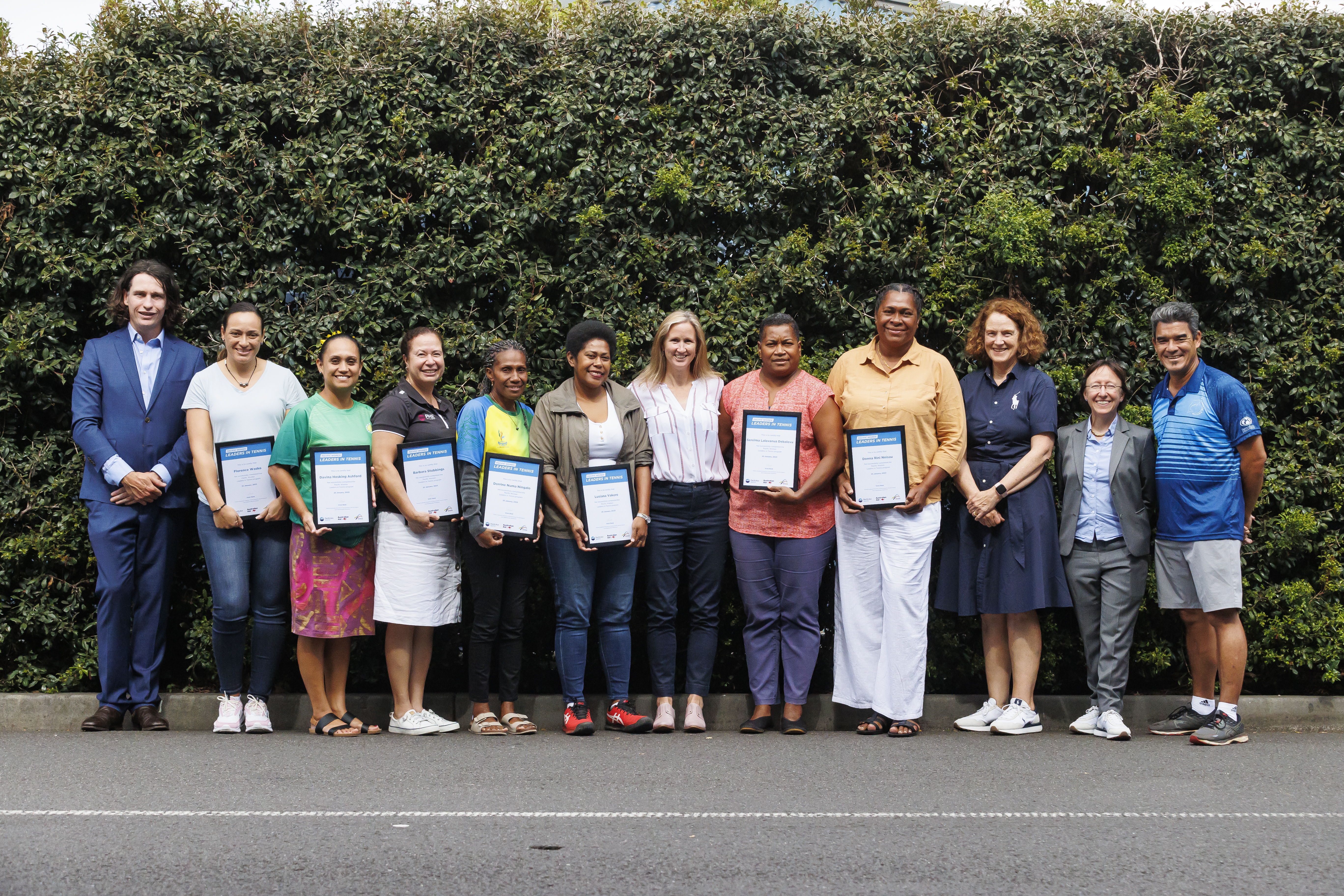 Graduates of Pacific Women Leaders in Tennis program at Australia Open 2023