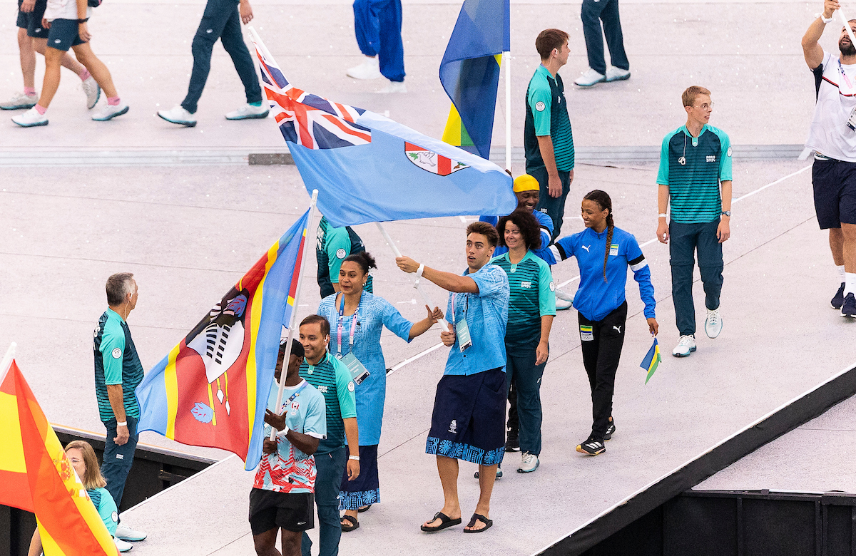 olympic closing ceremony flags