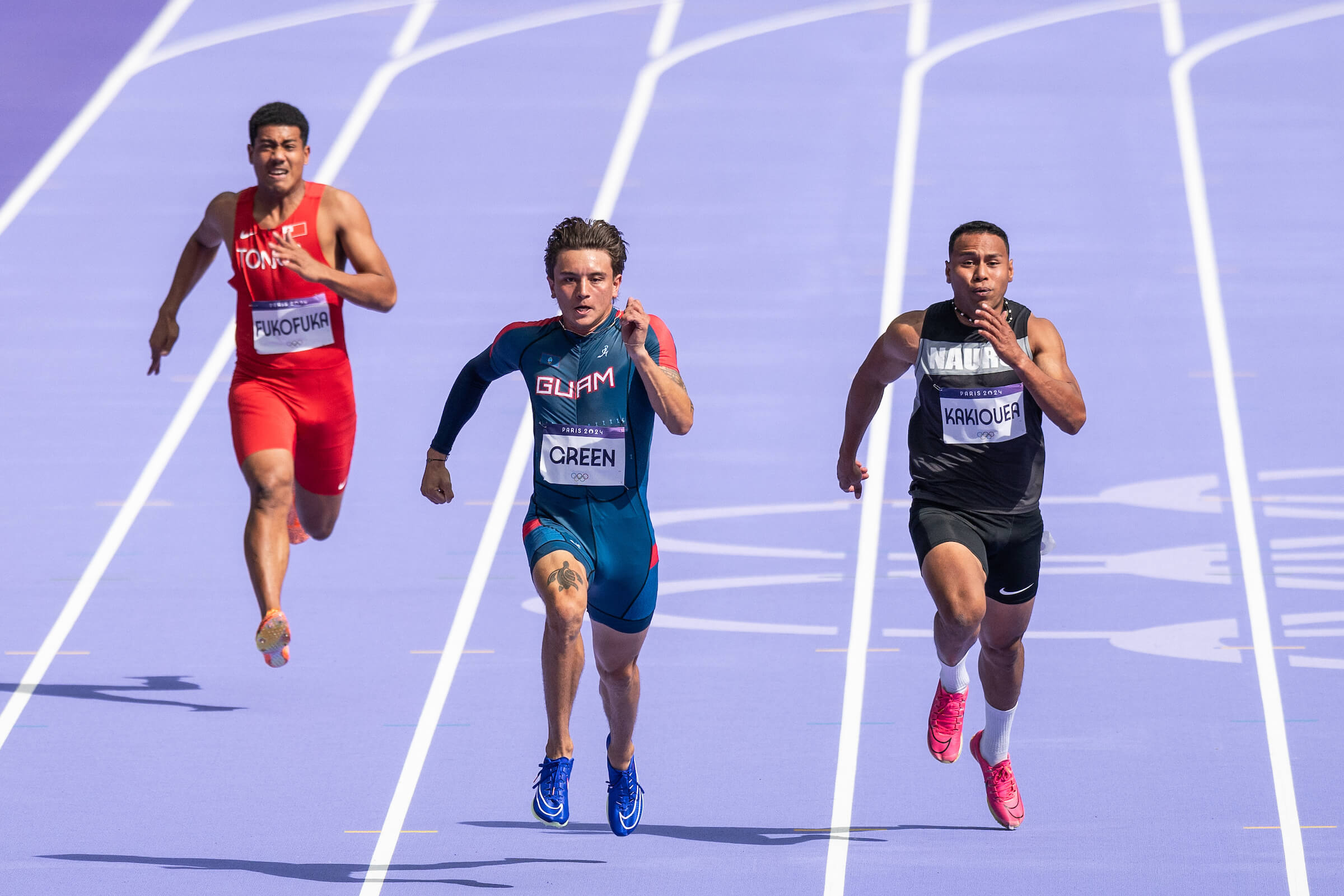 Tonga’s Maleselo Fukofuka, Guam’s Joseph Green and Winzar Kakiouea of Nauru.